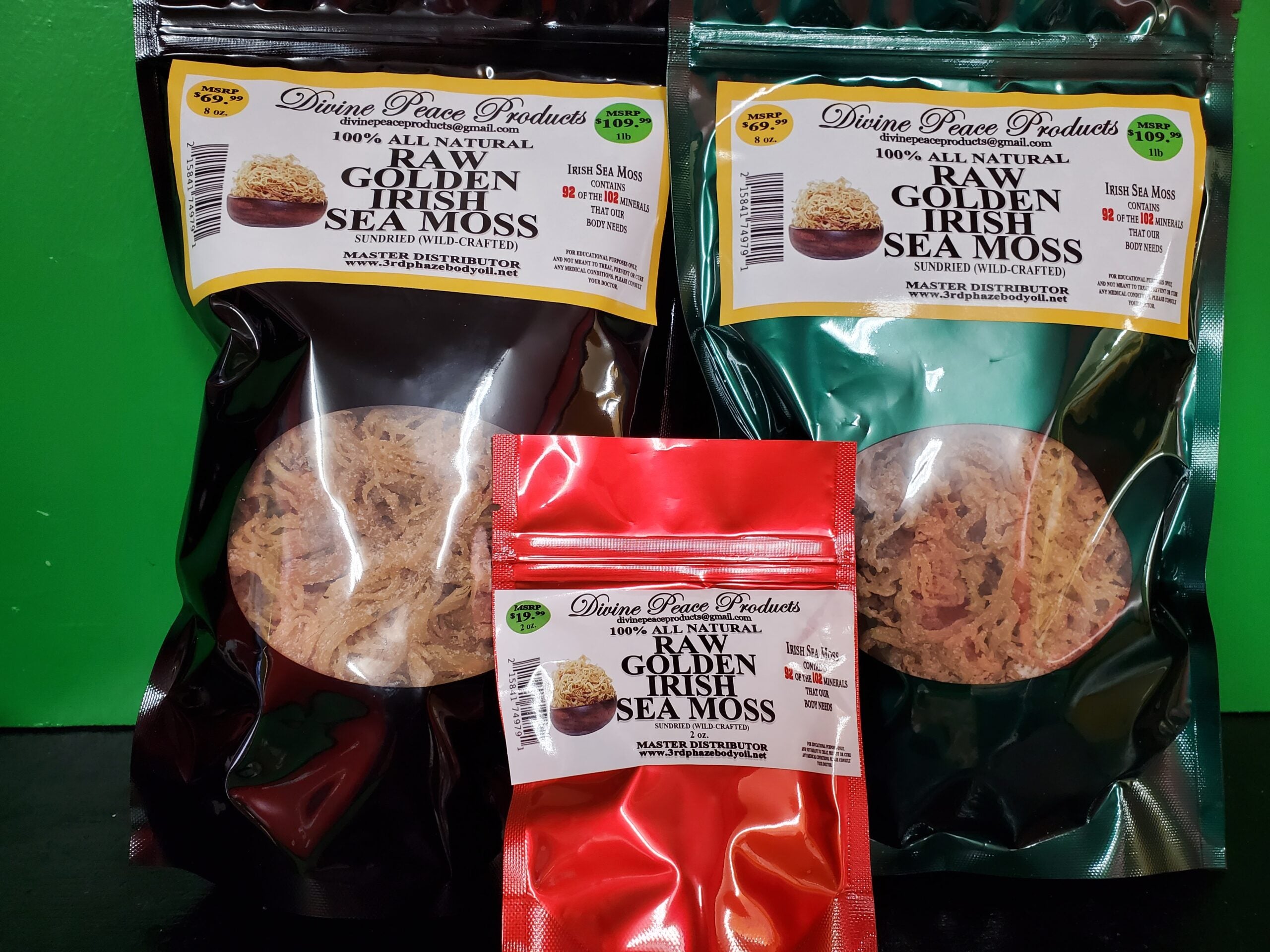 RAW SEA MOSS 8oz GREEN BAG