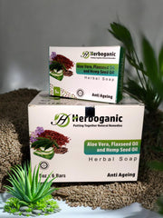 ALOE VERA,FLAXSEED OIL & HEMP SEED OIL 5oz HERBAL SOAP