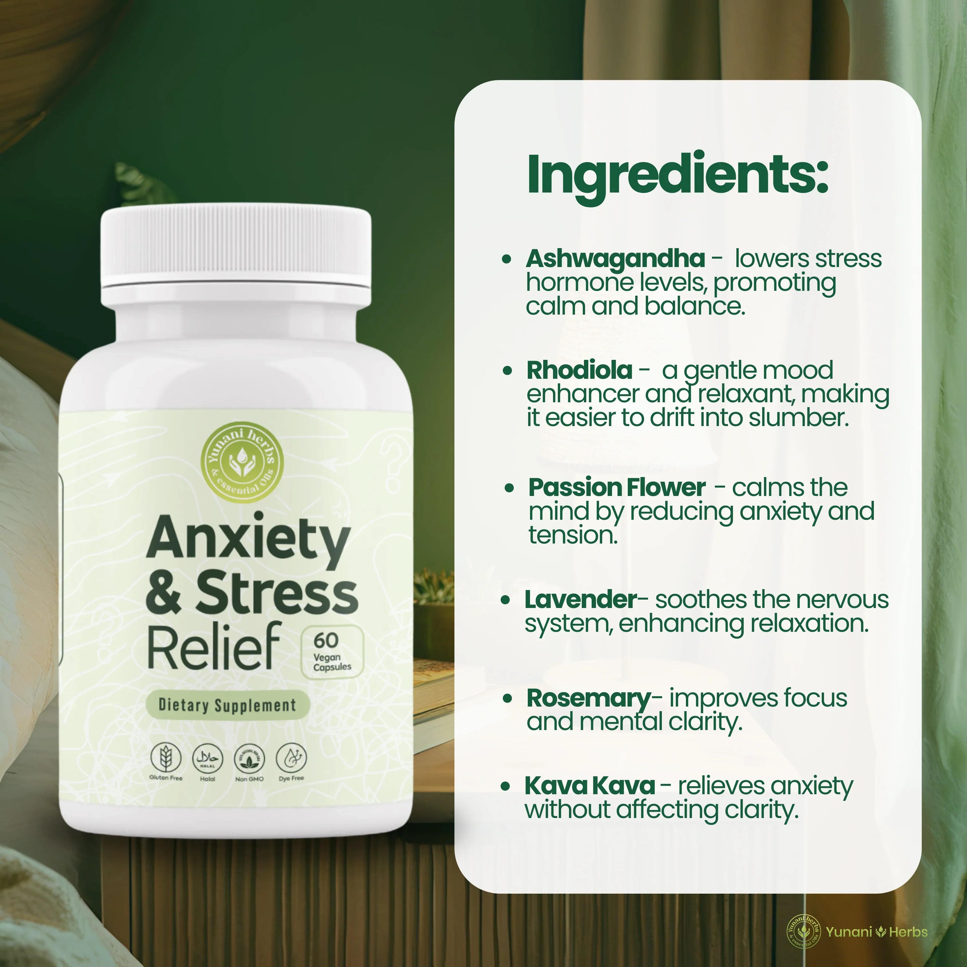 Anxiety & Stress Relief 60 vegan capsules