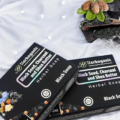 BLACK SEED ,CHARCOAL & SHEA BUTTER 5oz HERBAL SOAP