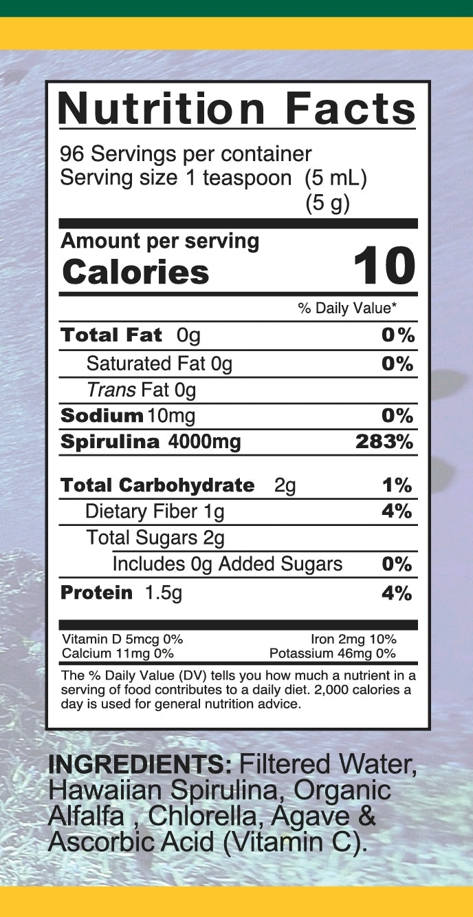 Pure Liquid Spirulina - 16oz