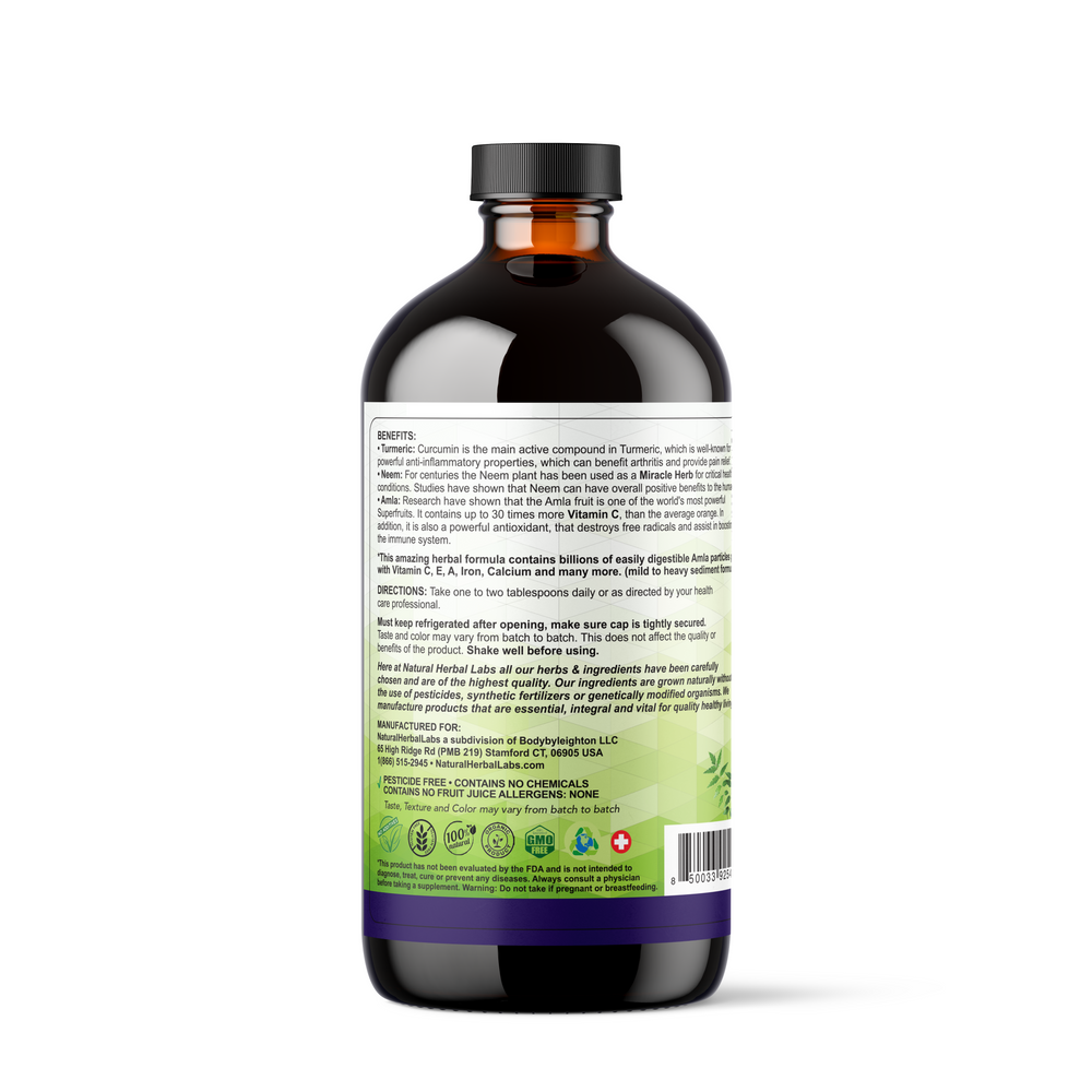 Super-C Turmeric with Amla, Neem & Astragalus: (*Extra Strength: 500mg Curcumin; 135mg Vitamin C)