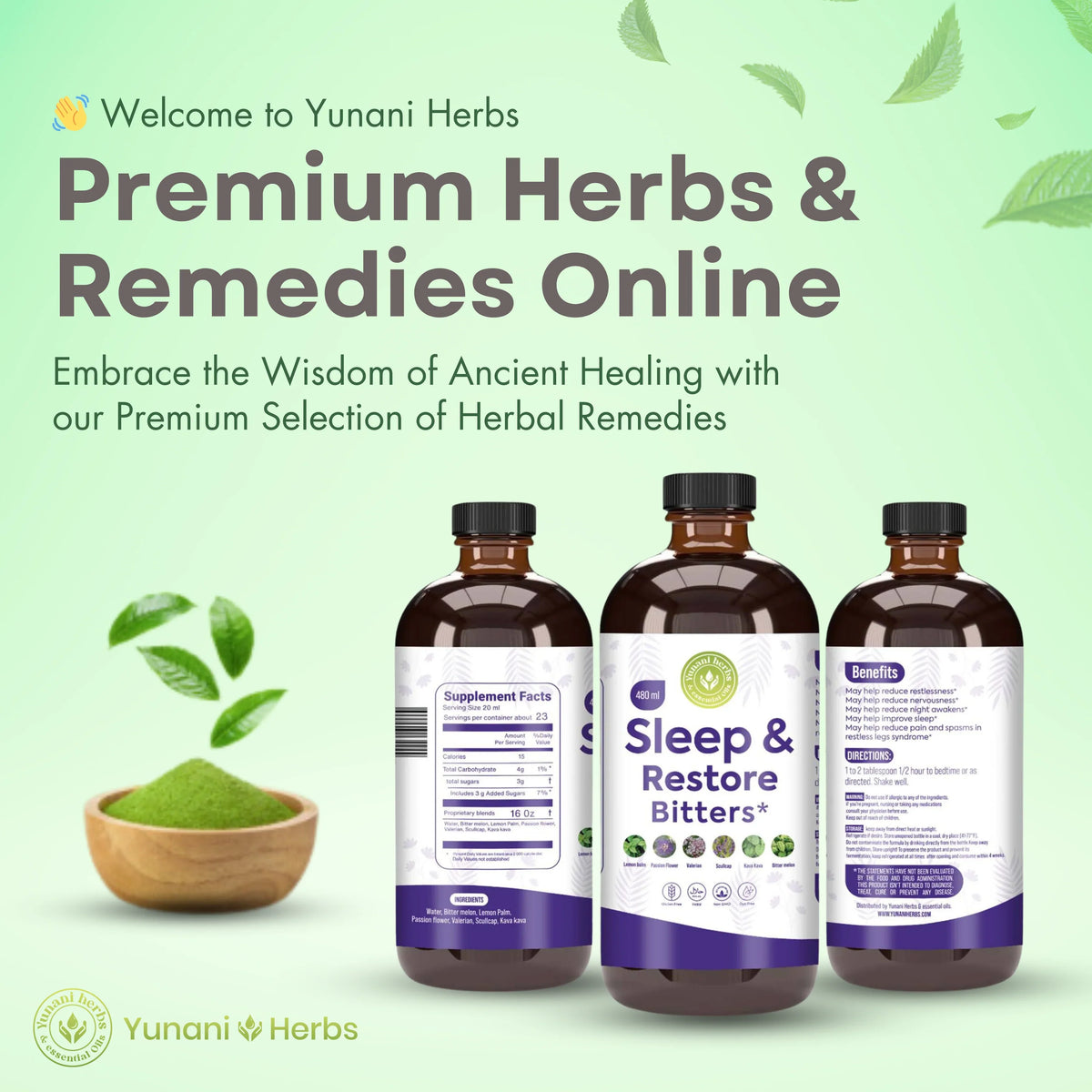 Yunani Herbs - Sleep & Restore Bitters