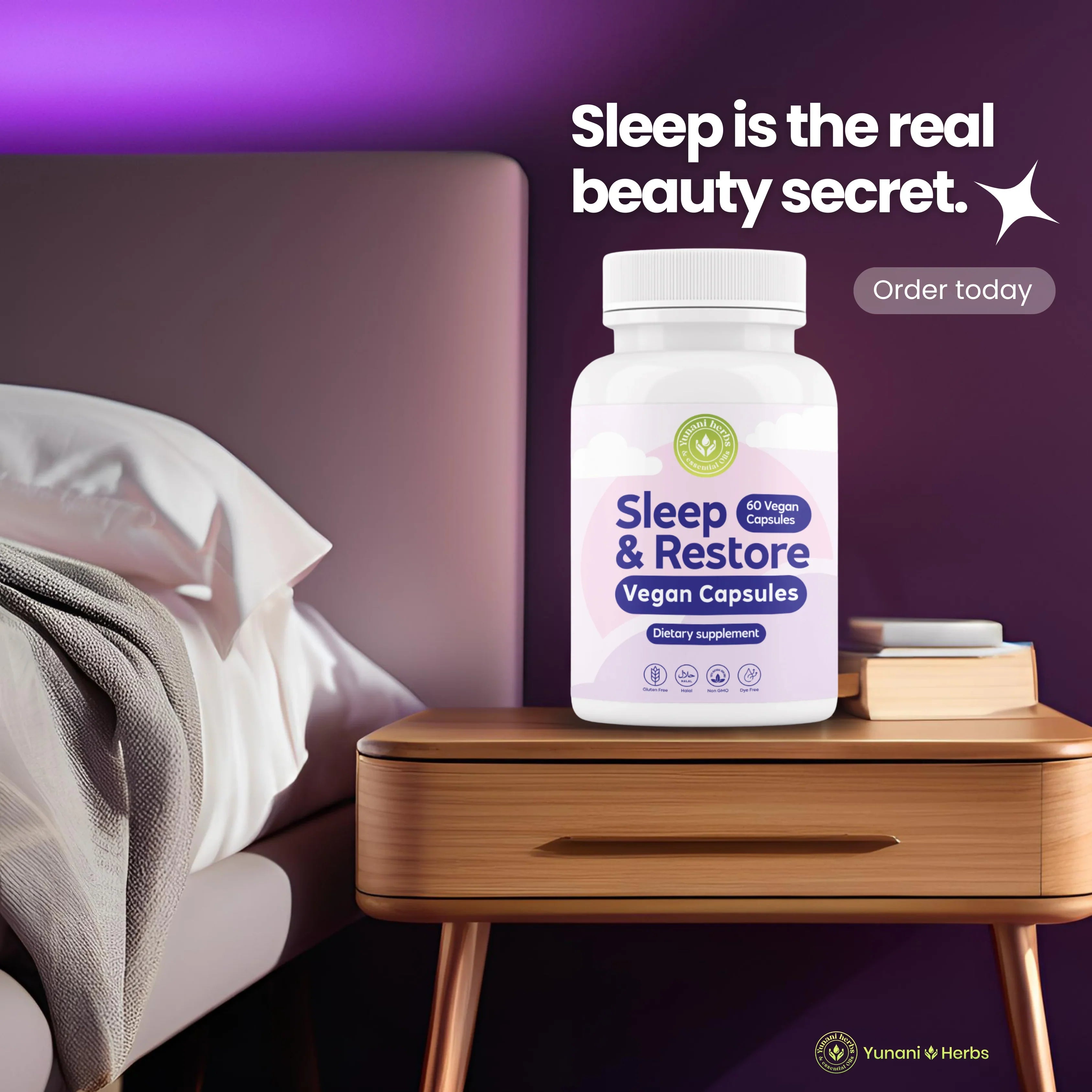 Yunani Herbs - Sleep & Restore Vegan Capsules