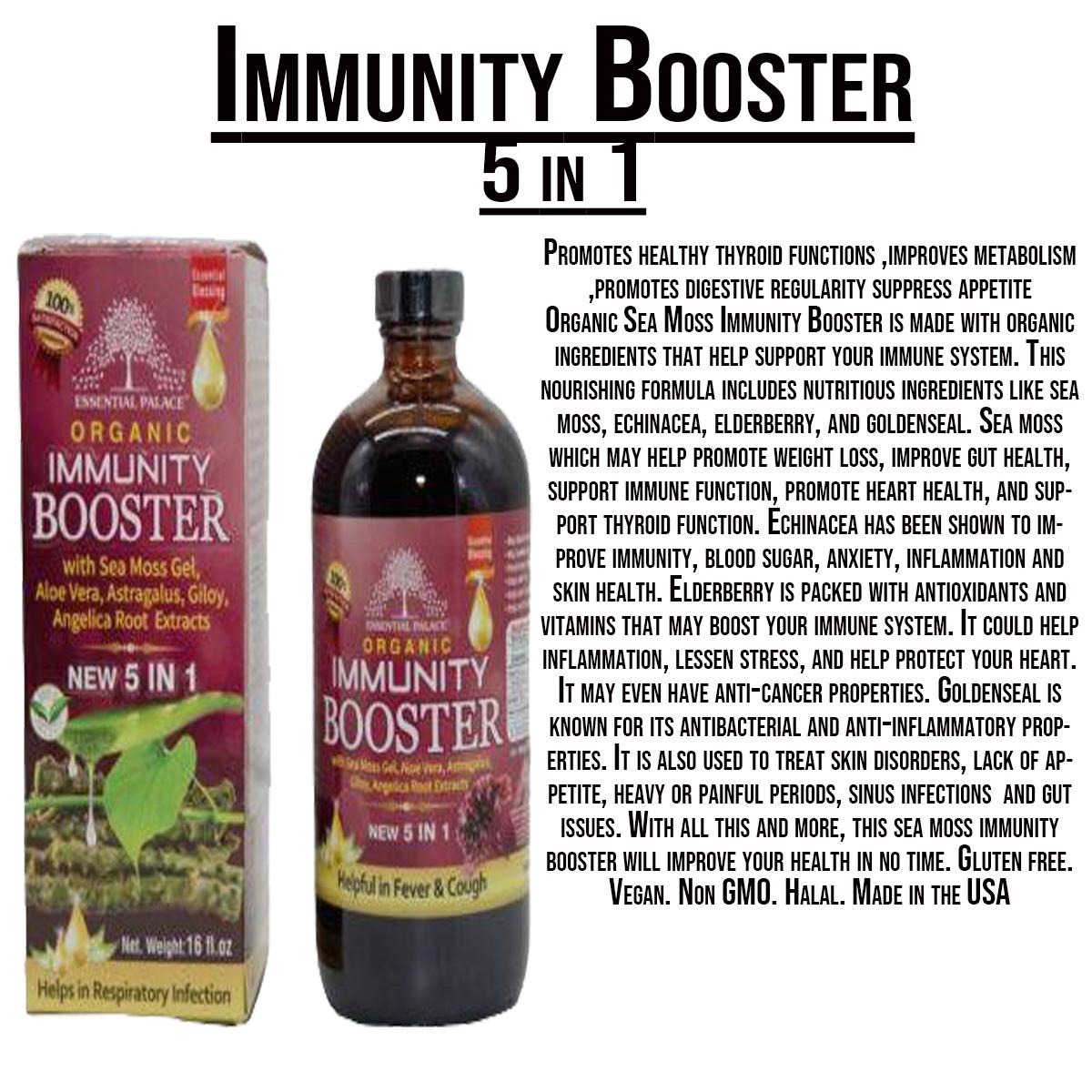 Organic Immunity Booster with SEA Moss Gel,Aloe Vera,Astragalus,GILOY,Angelica Roots EXTRACTS
